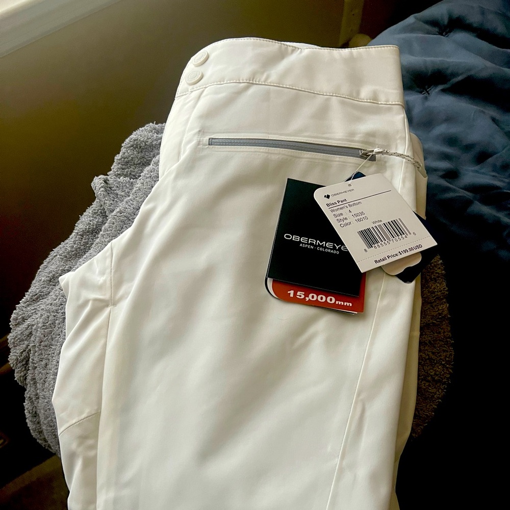 Women’s Obermeyer “Bliss” ski pant; size 4 // white NWT